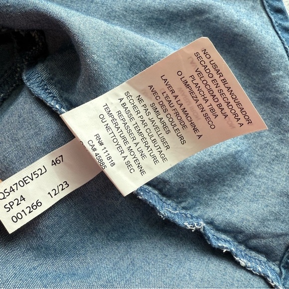 Michael Kors Chambray Ruffled Asymmetrical Maxi Skirt Size S Waist Tie Blue - Picture 9 of 13